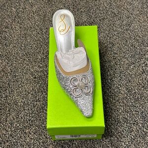 NWT Sam Edelman Brit Luster Silver Glitter Sz 7.5